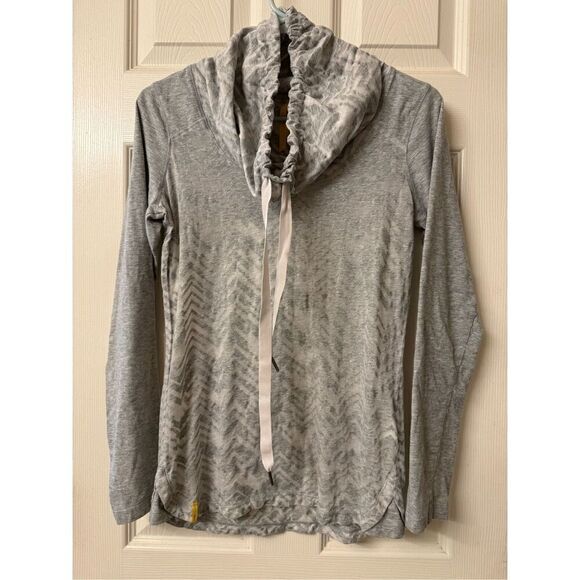 Lole Chevron Cowl Neck Performance Lightweight Long Sleeve Gray Shirt M - Picture 1 of 10